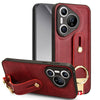 For Huawei Pura 70 5G Wristband Leather Back Phone Case(Red)