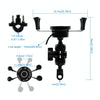 CS-878A1 Multi-function Motorcycle Wireless Wired Aluminum Alloy Mobile Phone Holder Charger (Black)