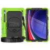 For Samsung Galaxy Tab S9 / S9 FE Silicone + PC Tablet Case(Yellow Green+Black)