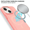 For iPhone 15 Plus Shockproof MagSafe Armor PC Hybrid TPU Phone Case(Light Pink+Coral Red)