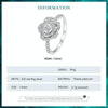 BSR449-6 S925 Sterling Silver White Gold Plated Zircon Rose Ring Hand Decoration