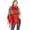 Autumn & Winter Polyester Ladies Warmth Thickened Fringed Fine Grid Scarf, Size:190cm(GWB12-05 Yellow)