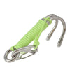 Diving Double-headed Stainless Steel Flow Hook With Safety Rope, Color: Light Green Luminous