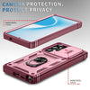 For Samsung Galaxy S25 Ultra 5G Sliding Camshield TPU Hybrid PC Phone Case with Holder(Pink+Rose Red)