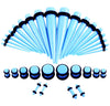 36PCS Unisex Acrylic Ear Expansion Ear Extender 14G-00G Accessories Set(Baby Blue)