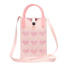 Heart Shaped Knitted Mini Crossbody Phone Bag For 6.9 inch and Below Phones(Pink)