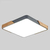 Wood Macaron LED Square Ceiling Lamp, Stepless Dimming, Size:30cm(Grey)