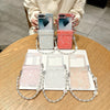 For Samsung Galaxy Z Flip6 Three Parts Pearlescent Shell Texture Phone Case with Bracelet(White)