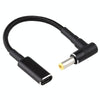 PD 100W 18.5-20V 5.5 x 2.5mm Elbow to USB-C / Type-C Adapter Nylon Braid Cable