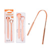 Tongue Cleaner Bad Breath Stainless Steel Cleaning Brush Tongue Scraper + Two-piece Set (Rose Gold)