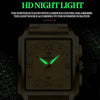 BINBOND B4143 Rectangular Outdoor Men Waterproof Quartz Watches(Brown Leather-White Steel)