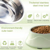 Stainless Steel Double Pet Bowl Green - Dog & Cat Food Water