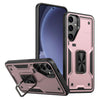 For Samsung Galaxy S25 5G Ring Holder PC Hybrid TPU Phone Case(Rose Gold)