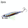 2 PCS PROBEROS LF103 Simulation Metal Sea Fishing Bait, Specification: 50g(G With Hook)