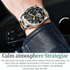 OLEVS 6605 Men Multifunctional Waterproof Mechanical Watch(Green + Gold)