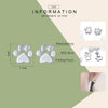 Women Fashion Pet Cat Footprints Silver Earrings, Color:White