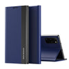 For Samsung Galaxy S20 Side Electroplated Magnetic Ultra-Thin Horizontal Flip Leather Case with Holder(Dark Blue)