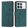For Xiaomi Redmi K70 / K70 Pro Skin Feel Heart Embossed Leather Phone Case with Long Lanyard(Green)