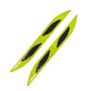 2 Sets Carbon Fiber Warning Sticker Car Anti-Collision Strip Leaf Plate Reflective Sticker Hood Light Eyebrow Anti-Collision Drops Sticker(4 PCS   (Bumper Fluorescent Yellow))