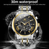 OLEVS 2892 Men Multifunctional Business Waterproof Quartz Watch(Black + Gold)