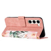 For Samsung Galaxy S23+ 5G Floral Pattern Leather Phone Case with Lanyard(Pink)