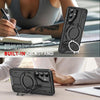 For Samsung Galaxy S25 / S24 5G Rotating Ring Holder Magnetic MagSafe Phone Case(Orange)