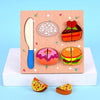 2 PCS Wood Blocks Cutting or Stringing Cube Puzzle Early Education Intelligence Toys For Children(Cake-Cutting)