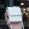 For Samsung Galaxy Z Flip6 BFB04 Plaid Crossbody Fold Phone Bag(White)