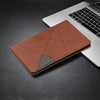 For Samsung Galaxy Tab S8 / Galaxy Tab S7 T870 Rhombus Texture Horizontal Flip Magnetic Leather Case with Holder & Card Slots(Brown)