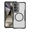 For Samsung Galaxy S24 5G Carbon Fiber Texture MagSafe Translucent Phone Case(Black)