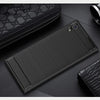 For Sony Xperia XA1 Brushed Texture Carbon Fiber Shockproof TPU Rugged Armor Protective Case(Black)