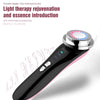 Facial Electronic Beauty Instrument Ultrasonic Ion Red And Blue Color Light Introduction Instrument(White)