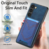 For Samsung Galaxy S25 5G Denim Texture Leather Skin Phone Case with Card Slot(Blue)