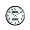 13 Inch Dual-screen LED Display Wall Clock Living Room Temperature And Humidity Calendar Multi-function Clock(Black)