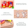 2 PCS Wood Blocks Cutting or Stringing Cube Puzzle Early Education Intelligence Toys For Children(Fruit-Cutting)