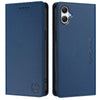 For Samsung Galaxy A05 4G Global RC01 Dual-Folded Magnetic Suction RFID Leather Phone Case(Dark Blue)