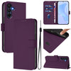 For Samsung Galaxy A26 5G Skin Feel Solid Color Leather Phone Case with Lanyard(Violet)