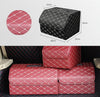 Car Trunk Foldable Storage Box, Rhombic Grid Middle Size: 40 x 32 x 30cm (Wine Red)