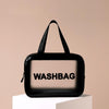 2 PCS Frosted Translucent Waterproof Storage Bag Cosmetic Bag Swimming Bag Wash Bag Black L
