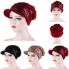 Women Breathable Wild Empty Top Hat Sequined Turban Hat, Size:One Size(Khaki)