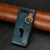 For Asus ROG Phone 5 ZS673KS Wristband Leather Back Phone Case(Blue)