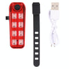 QZ-W007 8 x SMD Rechargeable Red and Blue Bicycle Safety Warning Tail Light