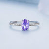 BSR460-8VT S925 Sterling Silver White Gold Plated Exquisite Tanzanite Ring Hand Decoration