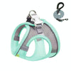 Breathable Mesh Dog Harness with Lead, Green, L, Reflective, Summer