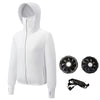 Women Summer Cooling Air-conditioning Clothes Jacket Include 2 5V Portable Fans, Size: S(White)