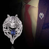 Retro Wolf Head Brooches Creative Personality Animal Pin Men Suits Coat Badge Accessories(Silver)