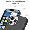 For iPhone 15 Twill Fabric Leather Skin Back Phone Case(Black)