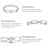 S925 Sterling Silver Paperclip Love Women Bracelet Jewelry, Size:17cm