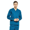 Men Scrub Pet Dental Work Clothes Long-sleeved Top + Pants Set, Size: XXXL(Peacock Blue)
