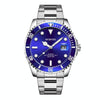 OCHSTIN 7019A Multifunctional Quartz Waterproof Luminous Steel Strap Men Watch(Blue+Silver)